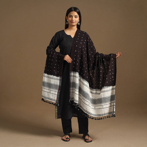 Kutch Bhujodi Handloom Bandhani Organic Kala Cotton Dupatta