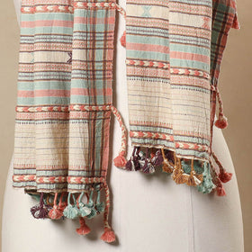 Brown Kutch Bhujodi Handloom Bandhani Organic Kala Cotton Stole