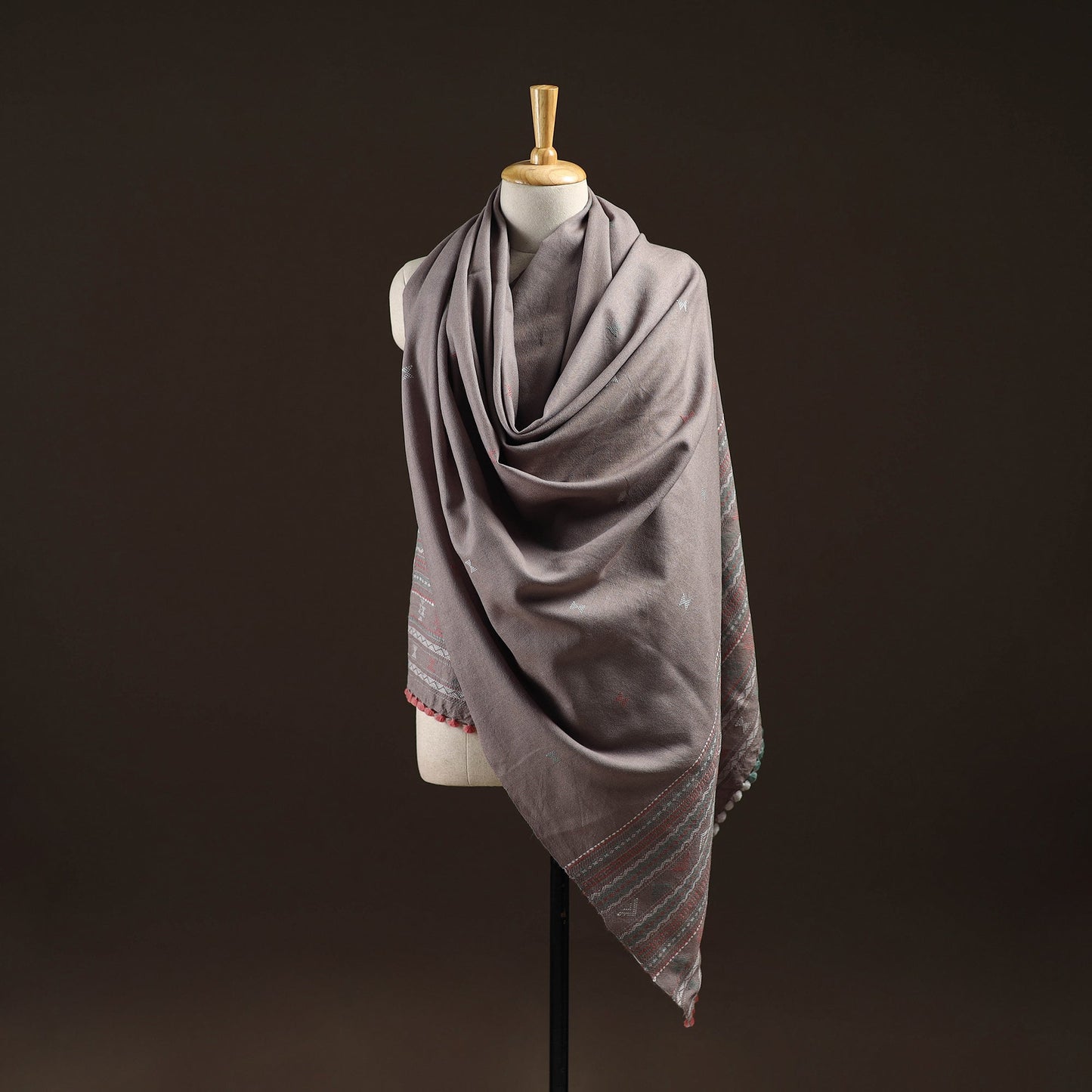 Kutch bhujodi handwoven merino wool dhabla shawl 26