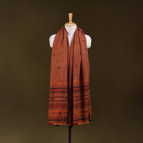 Brown - kutch bhujodi handwoven mirror work acrylic wool