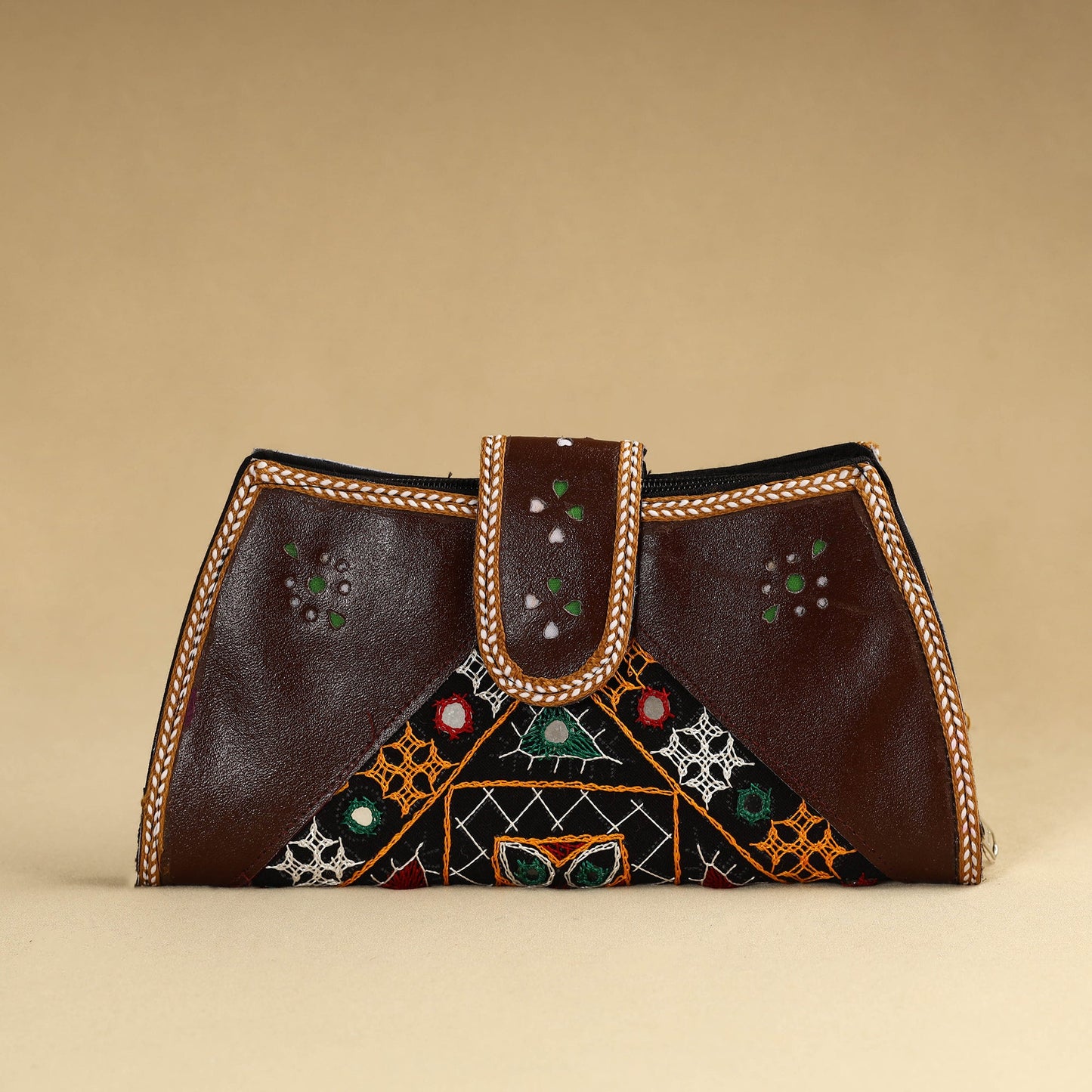 Brown Kutch Embroidery Wallets for Women
