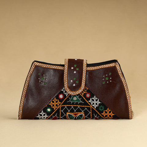 Brown Kutch Embroidery Wallets for Women