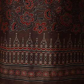 Kutch hand block ajrakh print natural dyed chanderi silk