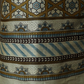 Kutch hand block ajrakh print natural dyed chanderi silk