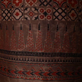 Kutch hand block ajrakh print natural dyed chanderi silk