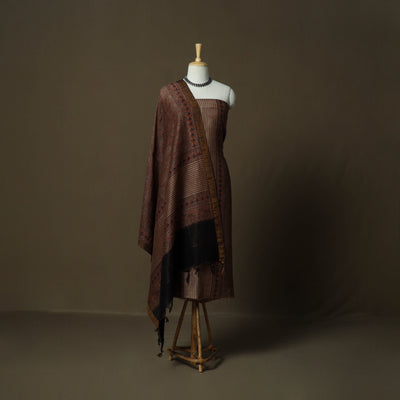 Kutch hand block ajrakh print natural dyed linen 2pc