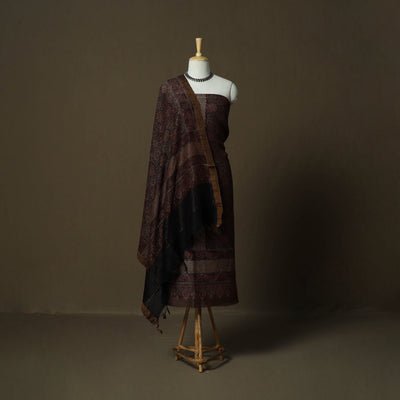 Kutch hand block ajrakh print natural dyed linen 2pc