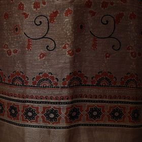 Kutch hand block ajrakh print natural dyed linen 2pc