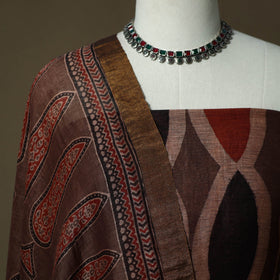 Kutch hand block ajrakh print natural dyed linen 2pc