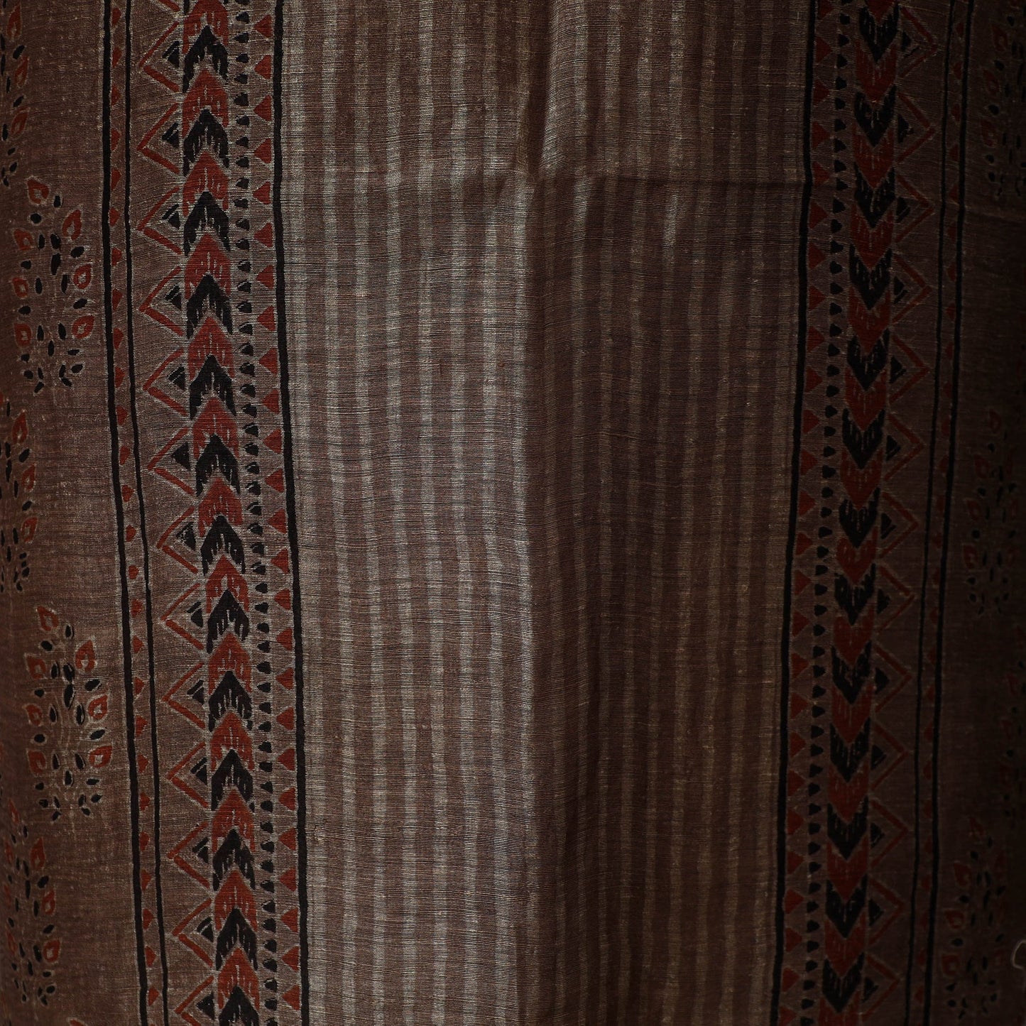 Kutch hand block ajrakh print natural dyed linen 2pc
