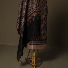Kutch hand block ajrakh print natural dyed linen 2pc