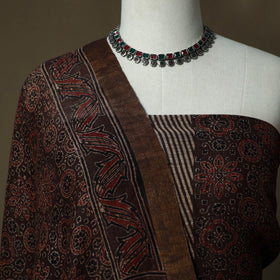 Kutch hand block ajrakh print natural dyed linen 2pc