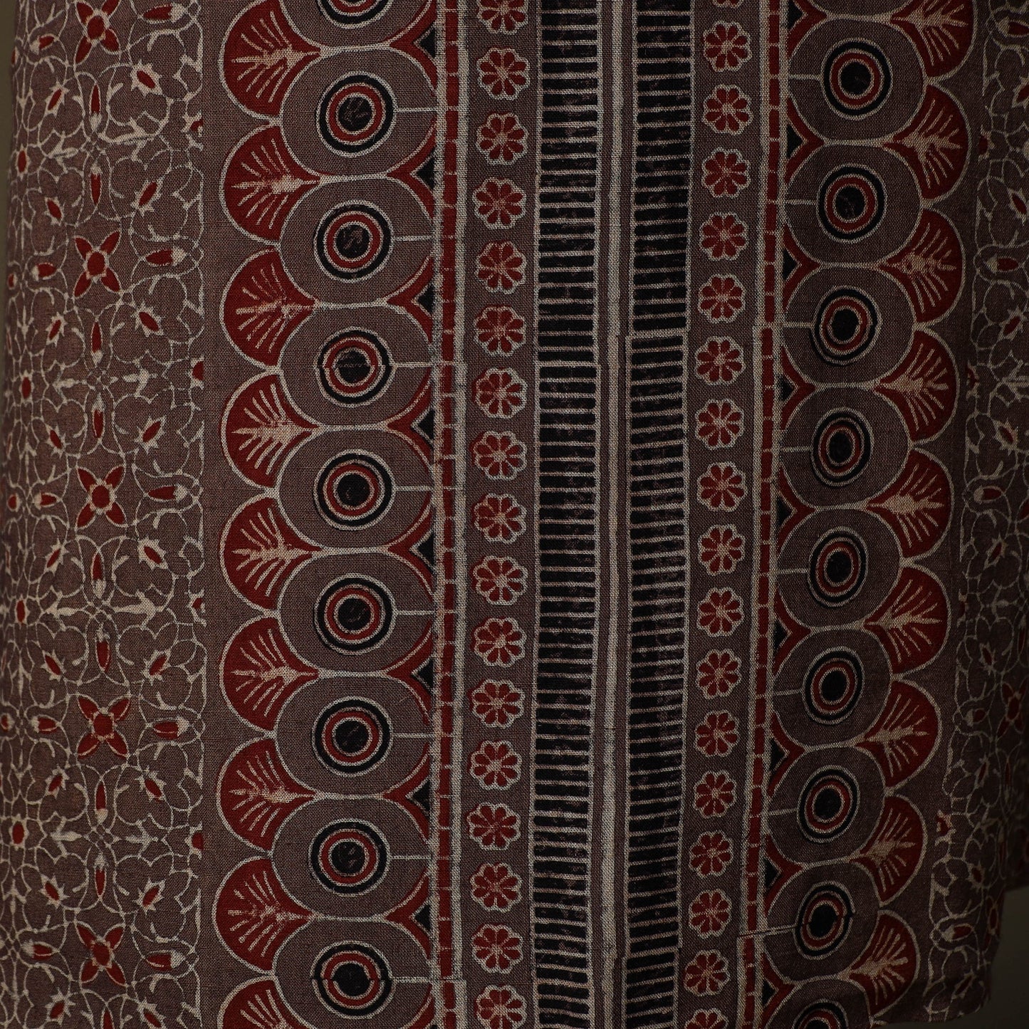 Kutch hand block ajrakh print natural dyed linen cotton 2pc
