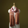 Kutch handwoven bagida merino wool tie-dye bandhani stole