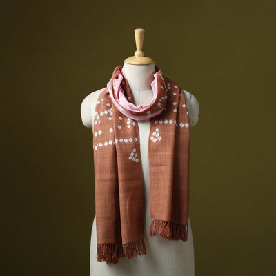 Kutch handwoven bagida merino wool tie-dye bandhani stole