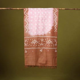 Kutch handwoven bagida merino wool tie-dye bandhani stole