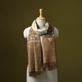 Kutch handwoven bagida merino wool tie-dye bandhani stole