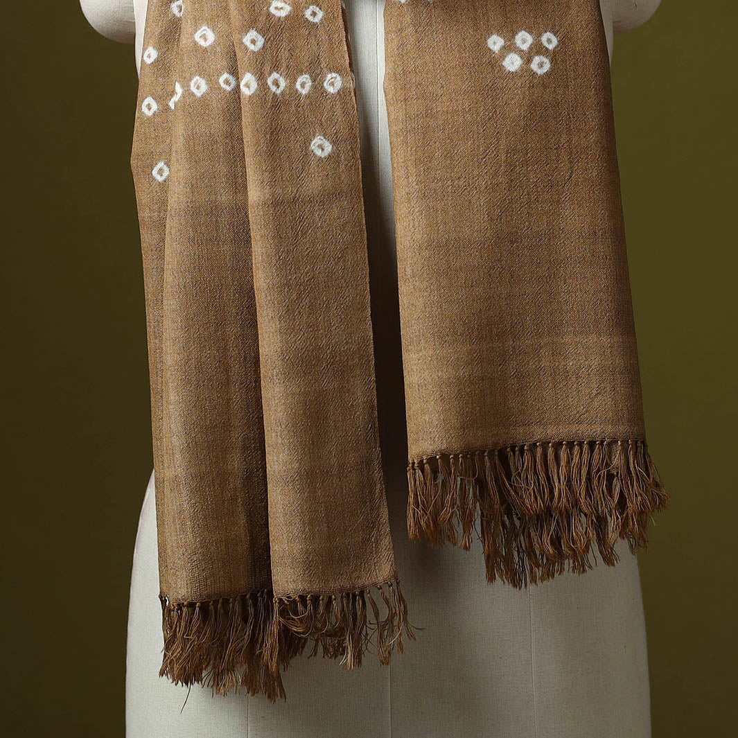 Kutch handwoven bagida merino wool tie-dye bandhani stole