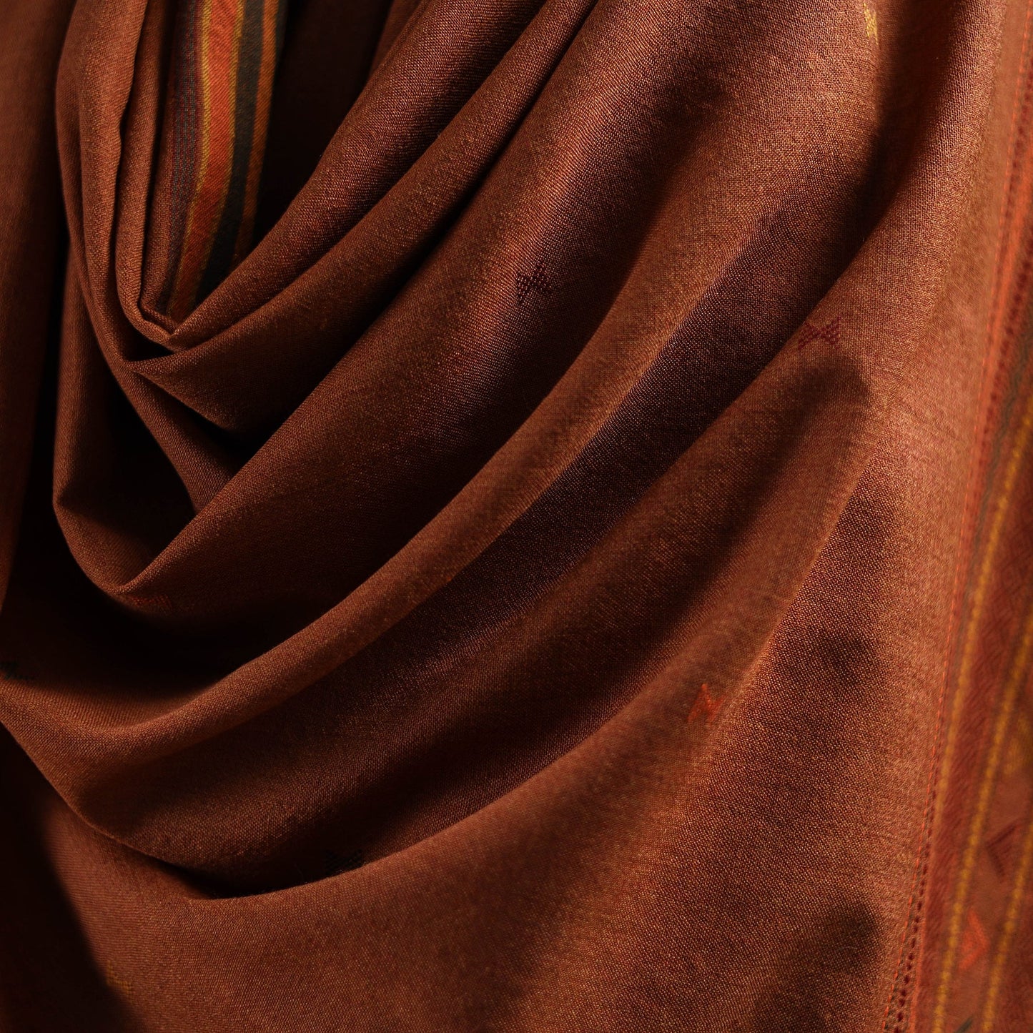 Brown - kutch bhujodi handwoven merino wool shawl 15