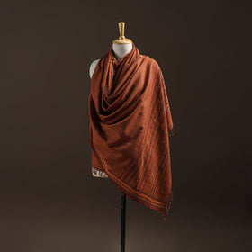 Brown - kutch bhujodi handwoven merino wool shawl 15