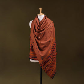 Brown - kutch bhujodi handwoven mirror work acrylic wool