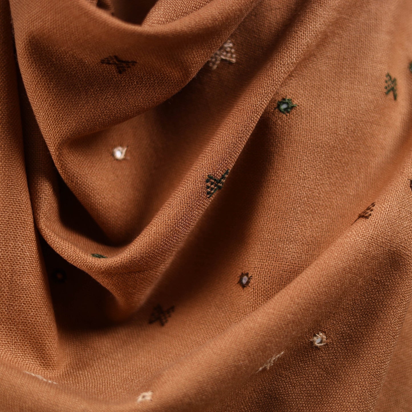 Kutch bhujodi handwoven mirror work acrylic wool shawl 99