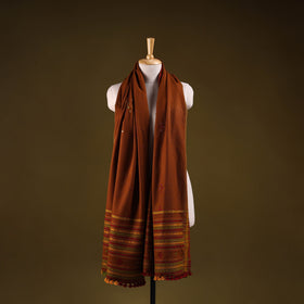 Kutch handwoven mirror work chomuk buta acrylic wool shawl