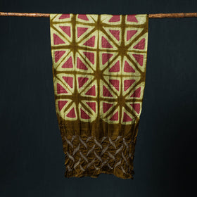 Kutch modal silk clamp dyed bandhani shibori stole 03