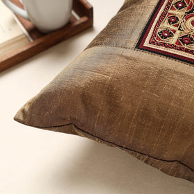 Buy Brown Kutch Pakko Hand Embroidery Silk Cushion Cover