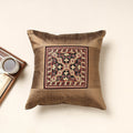 Buy Brown Kutch Pakko Hand Embroidery Silk Cushion Cover