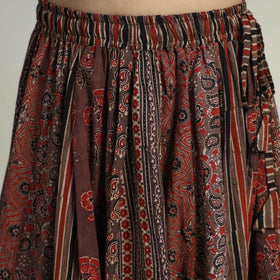 Brown - kutch printed 24 kali cotton long skirt 22