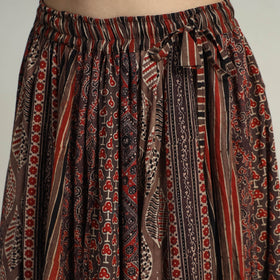 Brown - kutch printed 24 kali cotton long skirt 29