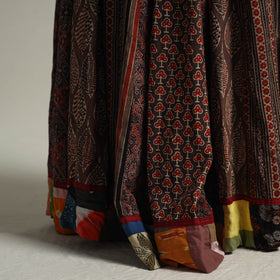 Brown - kutch printed 24 kali cotton long skirt 29