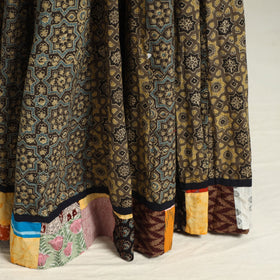 Brown - kutch printed 24 kali cotton long skirt 43