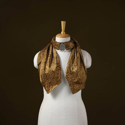 Kutch printed mashru silk pendant necklace scarf 57