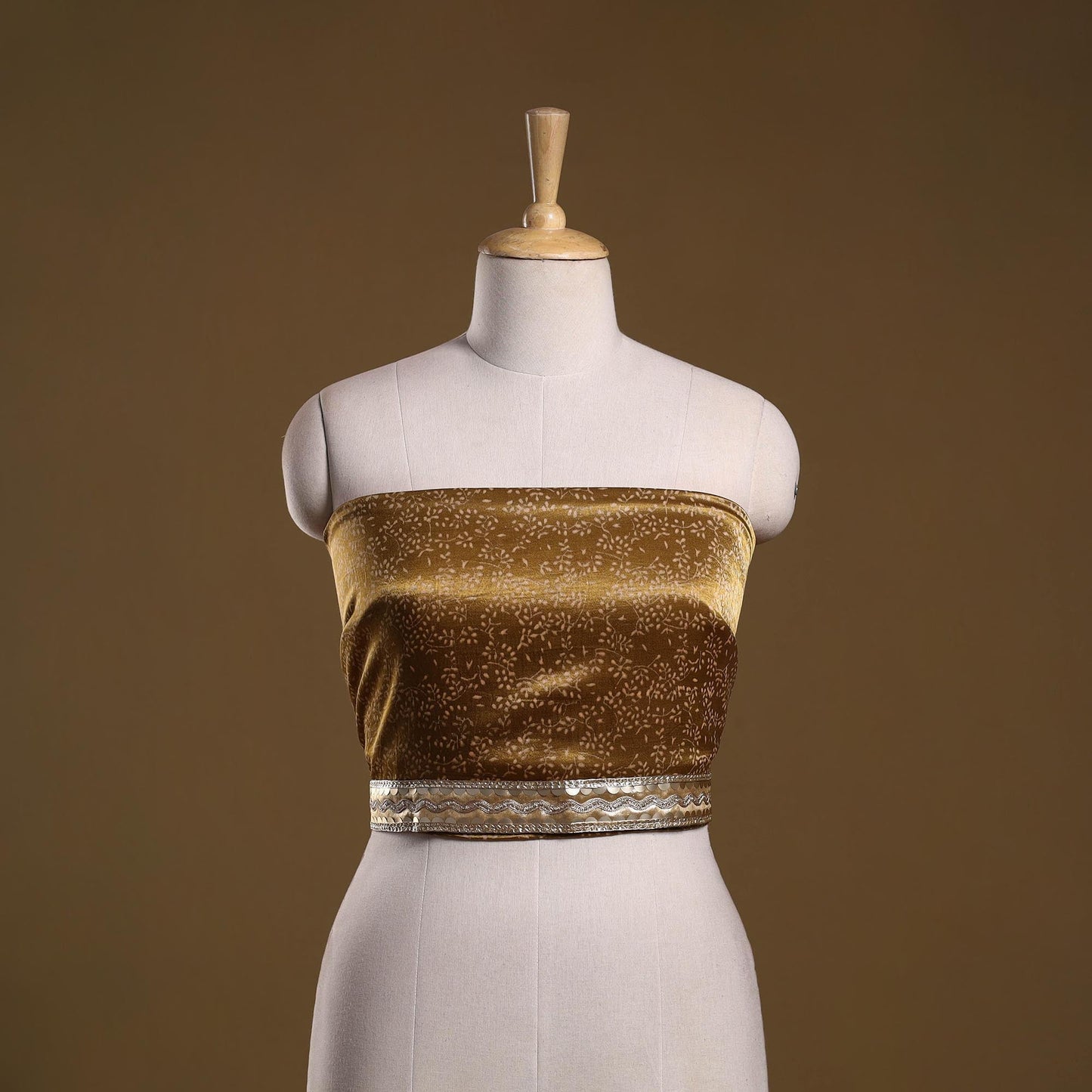 Kutch printed modal silk blouse piece with lace work 26