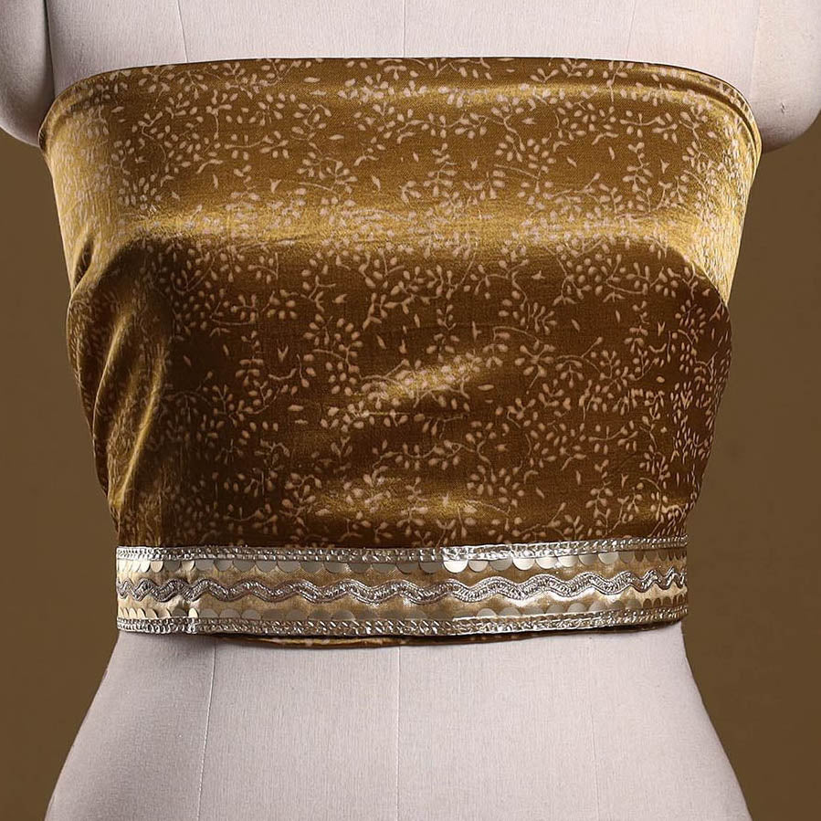 Kutch printed modal silk blouse piece with lace work 26