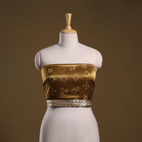 Kutch printed modal silk blouse piece with lace work 34