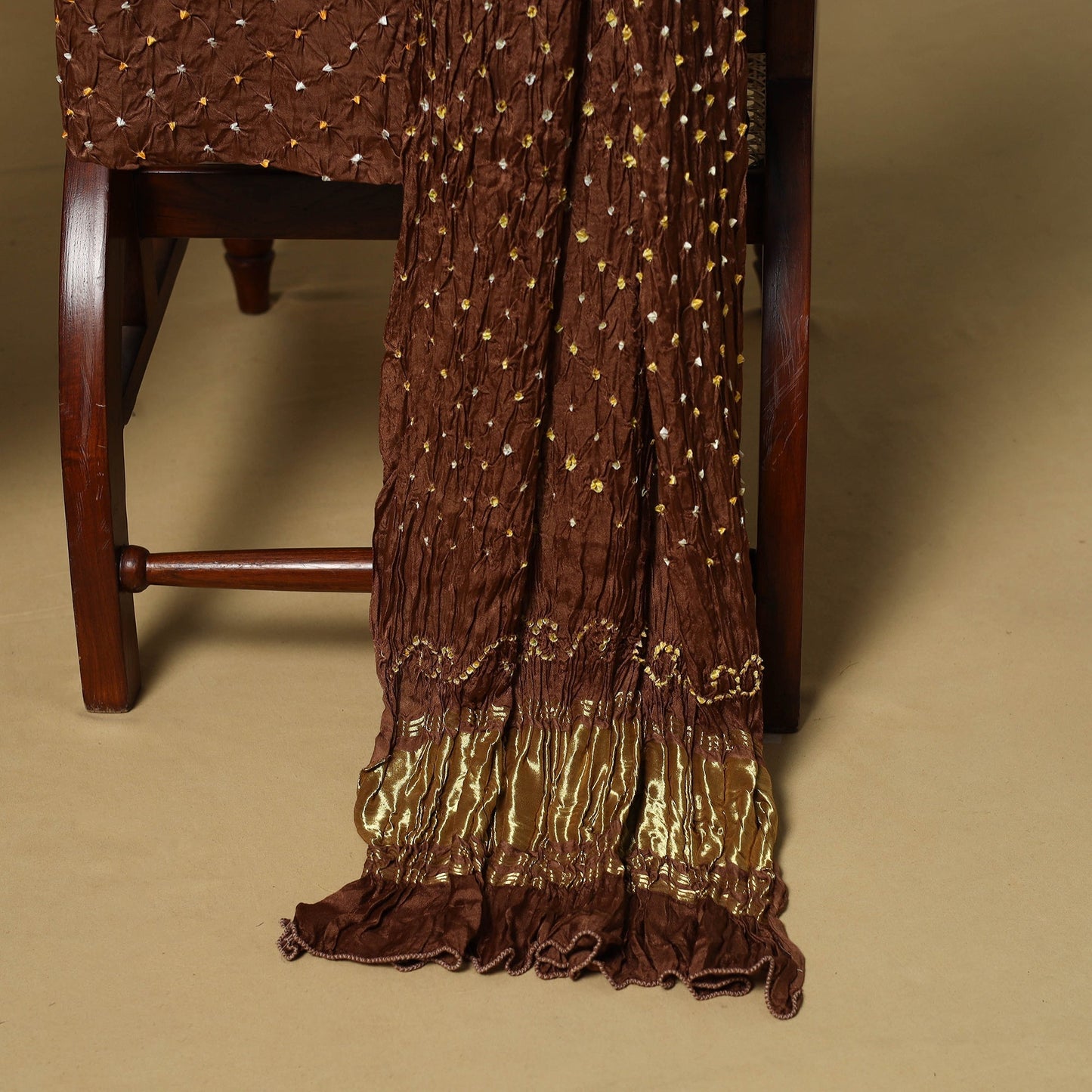 Kutch tie-dye bandhani modal silk 3pc unstitched dress