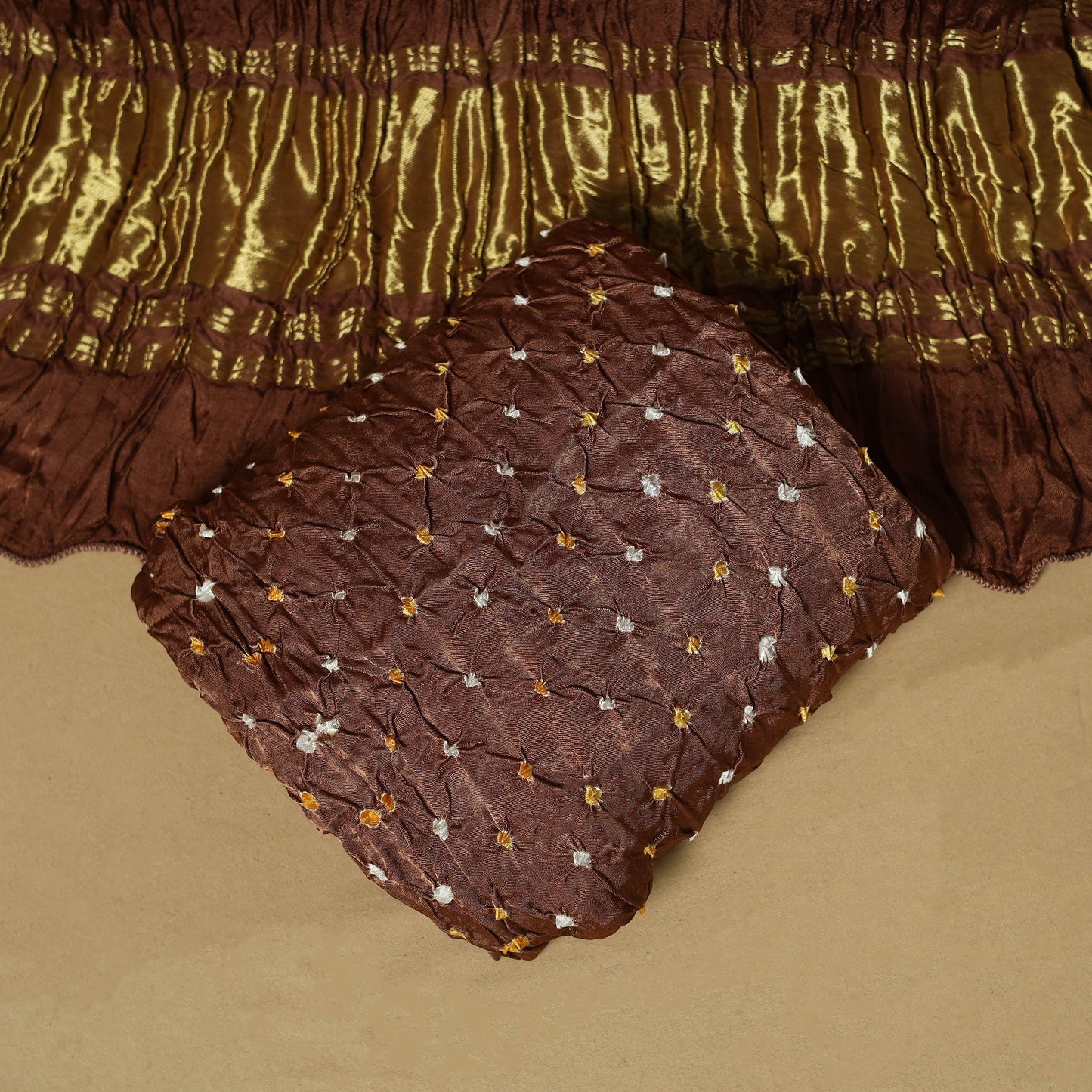 Kutch tie-dye bandhani modal silk 3pc unstitched dress