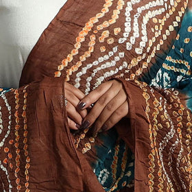 Buy Brown Kutch Tie & Dye Cotton Bandhani Dupatta