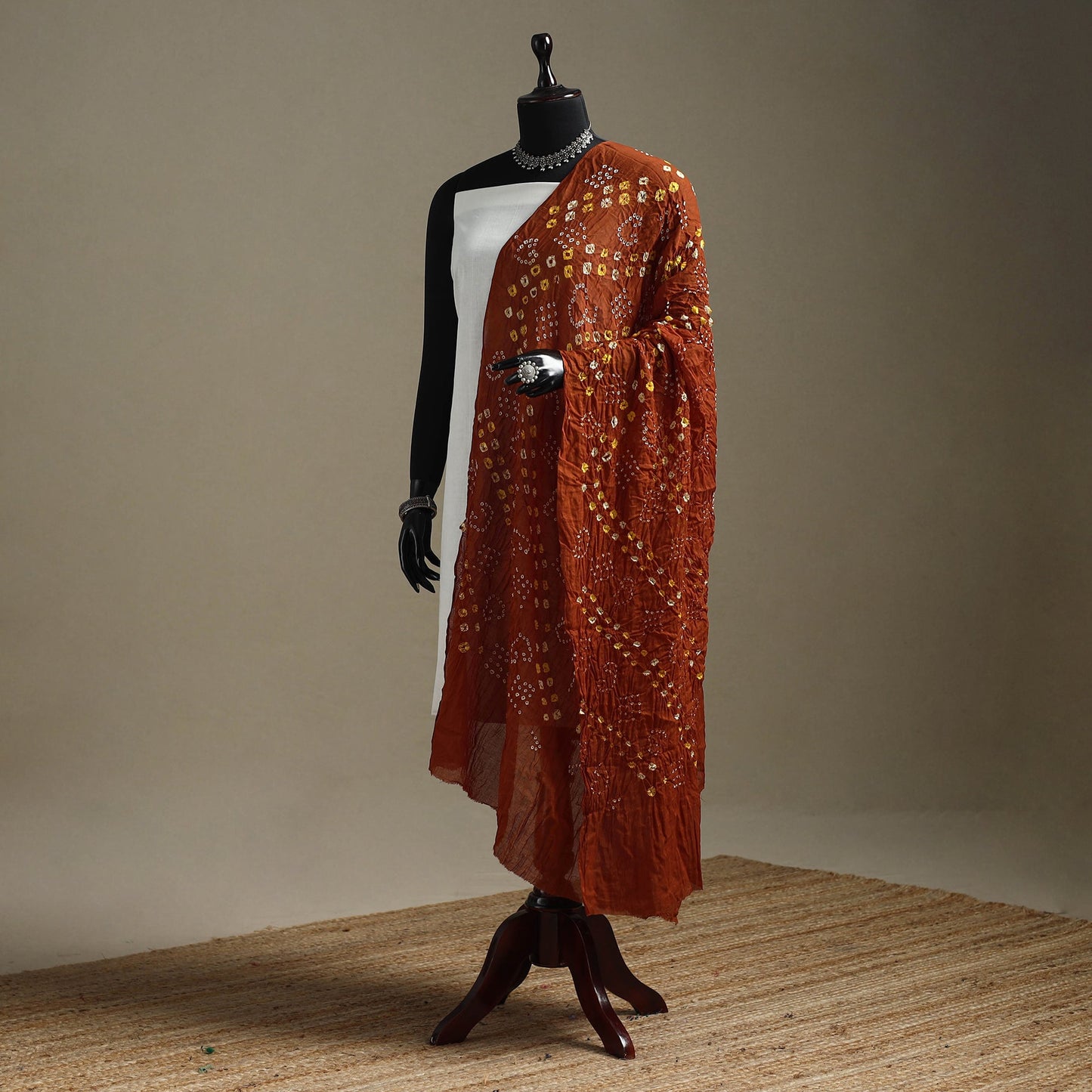 Kutch tie-dye cotton bandhani dupatta 81 - handcrafted