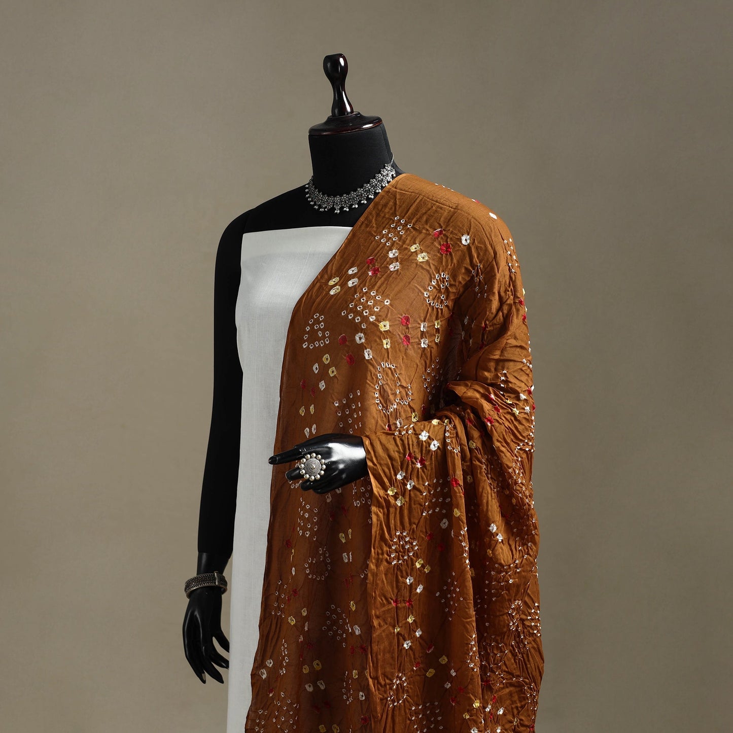Kutch tie-dye cotton bandhani dupatta 84 - handcrafted