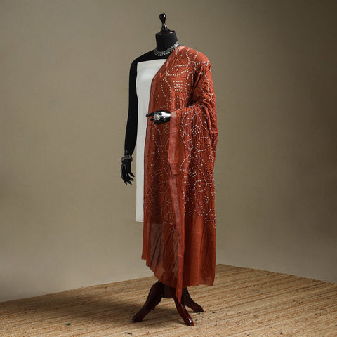 Kutch tie-dye cotton bandhani dupatta with border 52