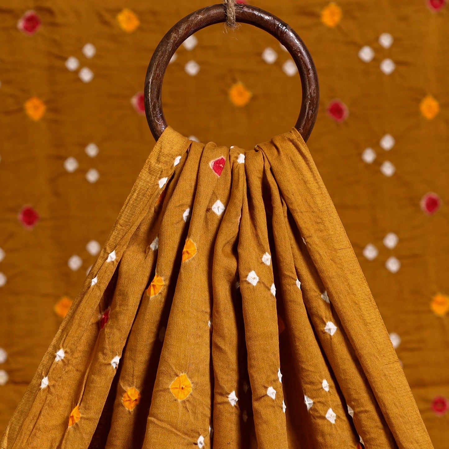  Brown Kutch Tie-Dye Mul Cotton Bandhani Fabric