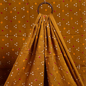  Brown Kutch Tie-Dye Mul Cotton Bandhani Fabric