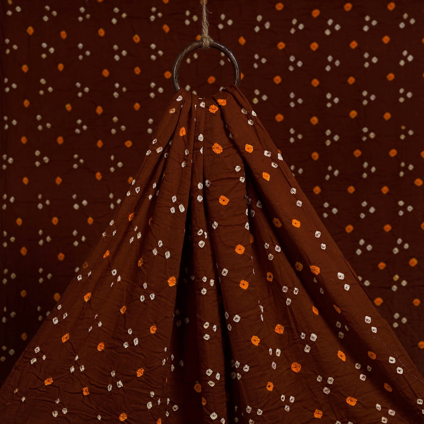 Brown - kutch tie-dye cotton bandhani fabric 03