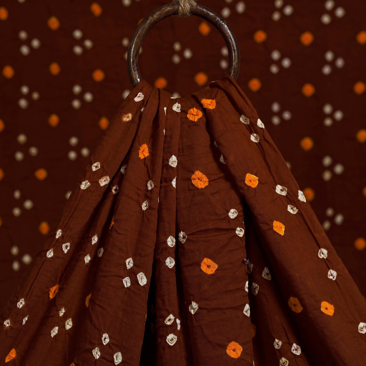 Brown - kutch tie-dye cotton bandhani fabric 03