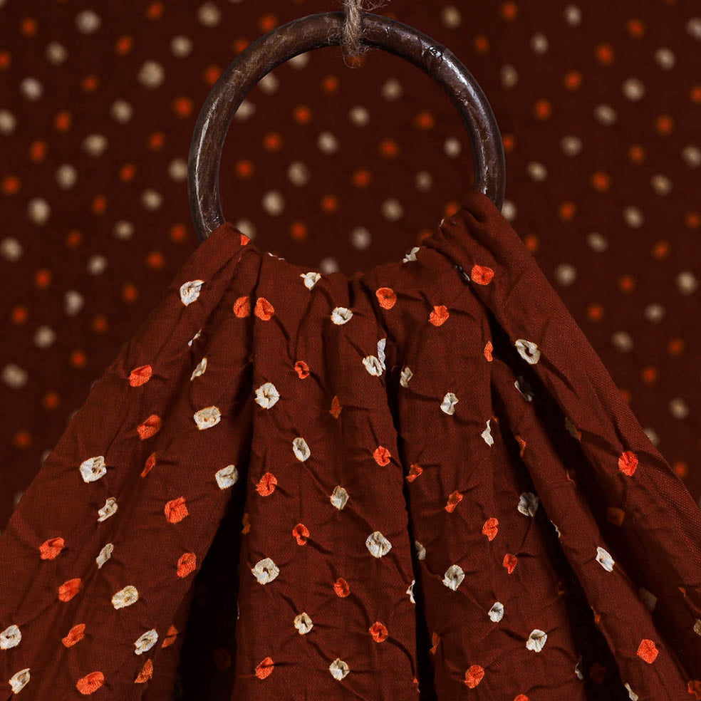 Brown - kutch tie-dye cotton bandhani fabric 10