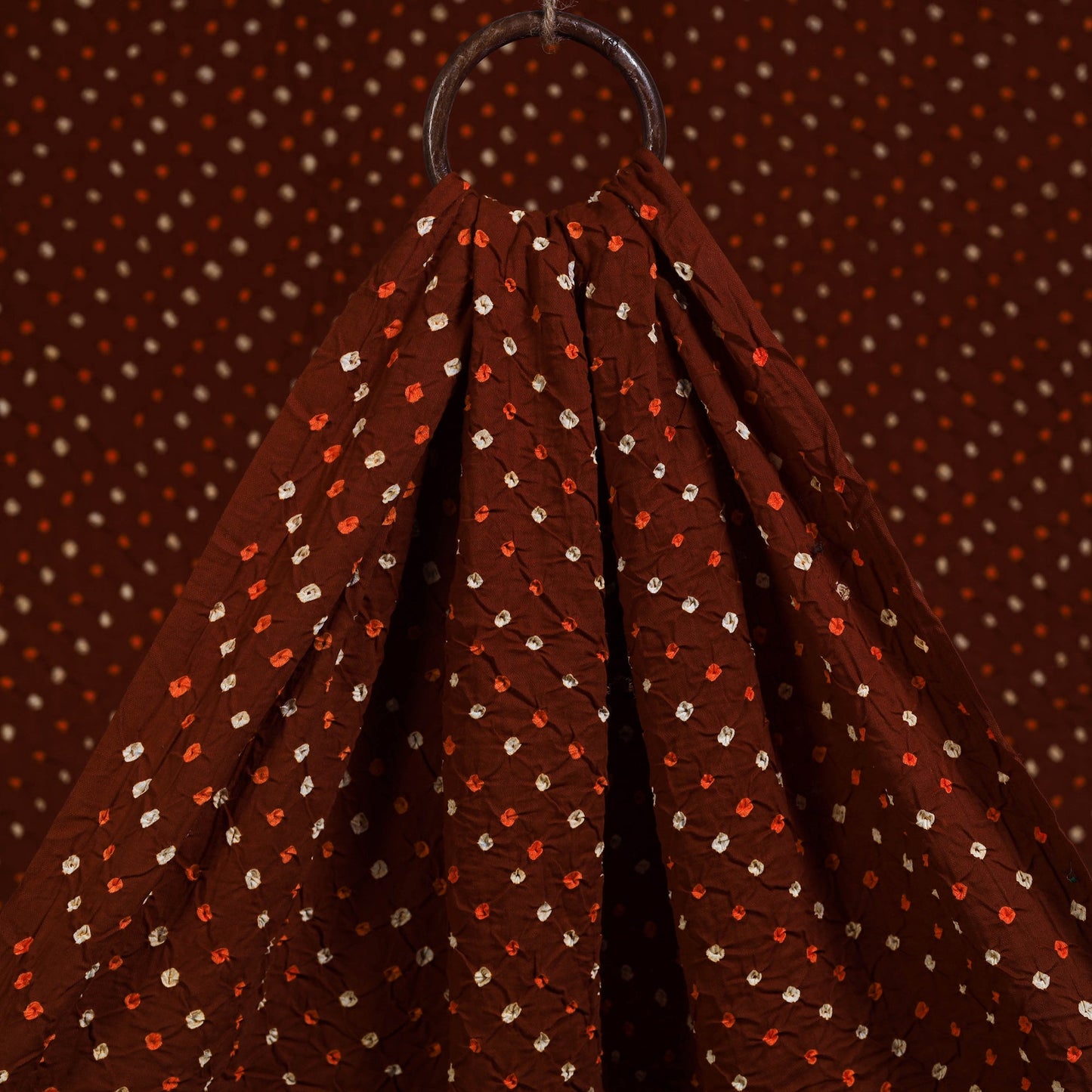 Brown - kutch tie-dye cotton bandhani fabric 10